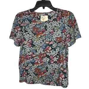 40 of 52 Conversations Anthropologie Short Sleeve Floral Tee T Shirt Size XS